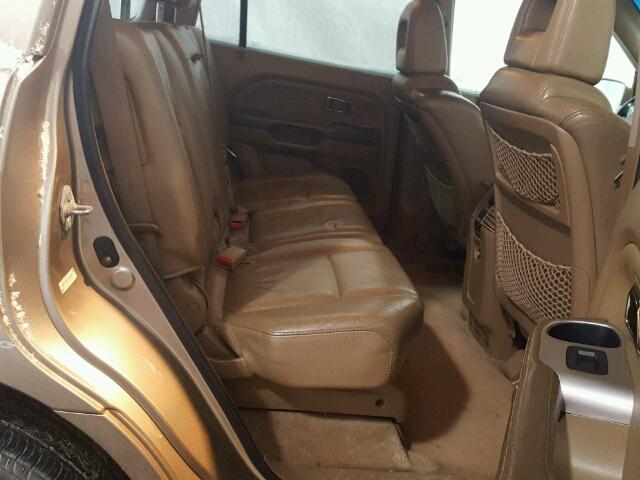 2HKYF18664H618481 - 2004 HONDA PILOT EXL TAN photo 6