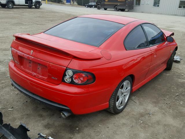 6G2VX12U96L571430 - 2006 PONTIAC GTO RED photo 4