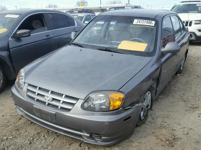 KMHCG45C84U512151 - 2004 HYUNDAI ACCENT GL CHARCOAL photo 2