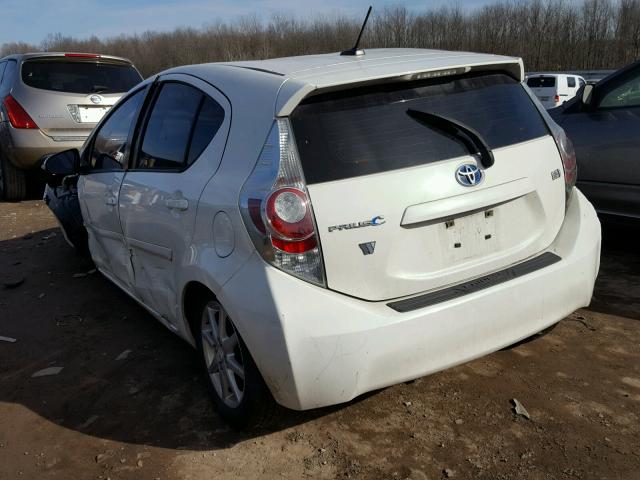 JTDKDTB33C1006573 - 2012 TOYOTA PRIUS C WHITE photo 3