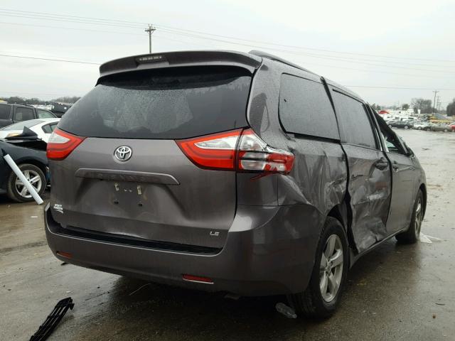 5TDKZ3DC8HS832358 - 2017 TOYOTA SIENNA LE GRAY photo 4