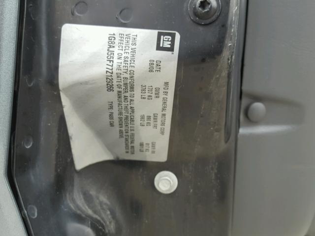 1G8AJ55F77Z129266 - 2007 SATURN ION LEVEL GRAY photo 10