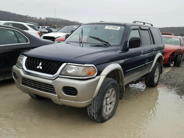 JA4LS31R52J043939 - 2002 MITSUBISHI MONTERO SP BLUE photo 2