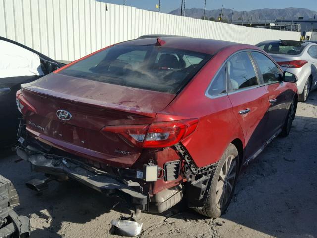 5NPE34AFXFH255094 - 2015 HYUNDAI SONATA SPO RED photo 4