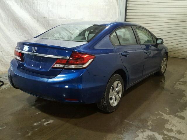 19XFB2F5XDE253827 - 2013 HONDA CIVIC LX BLUE photo 4