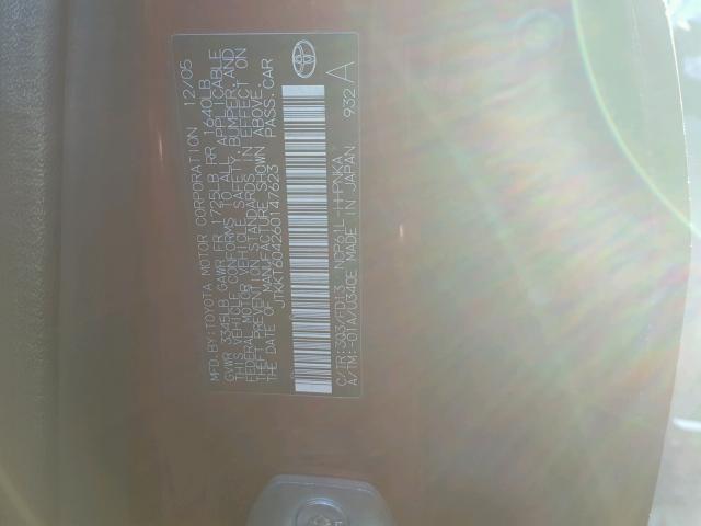 JTKKT604260147623 - 2006 TOYOTA SCION XA RED photo 10