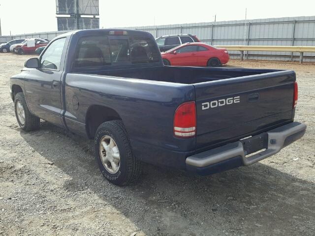 1B7FL26XX1S109914 - 2001 DODGE DAKOTA BLUE photo 3