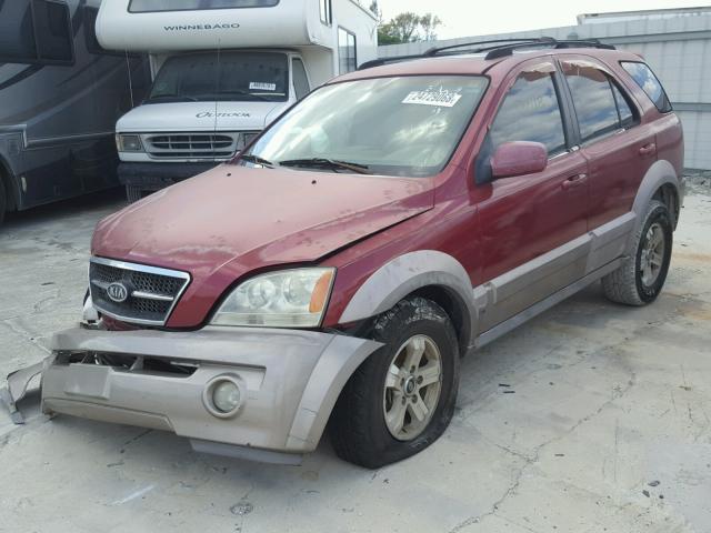 KNDJD733835096314 - 2003 KIA SORENTO EX RED photo 2