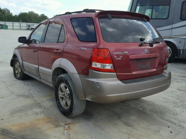 KNDJD733835096314 - 2003 KIA SORENTO EX RED photo 3