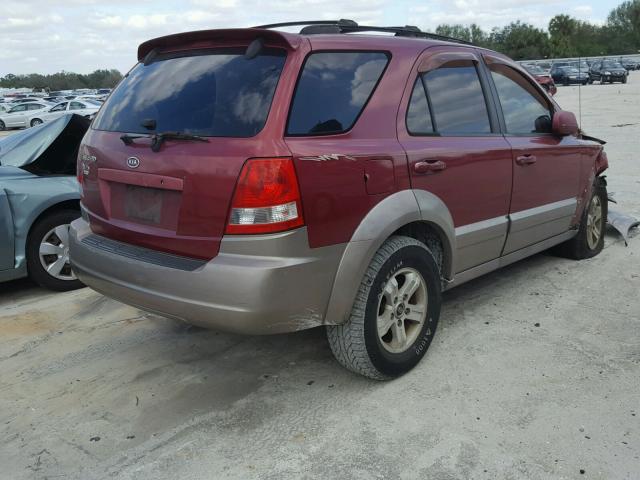 KNDJD733835096314 - 2003 KIA SORENTO EX RED photo 4