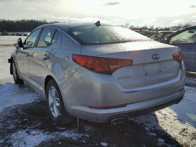 KNAGM4A72D5374900 - 2013 KIA OPTIMA LX SILVER photo 3