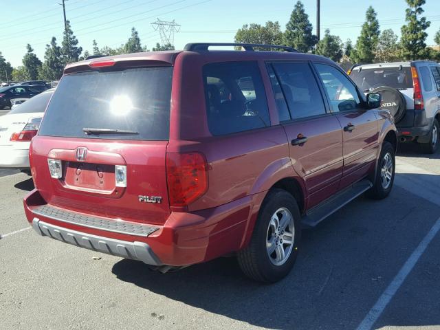 2HKYF18503H561359 - 2003 HONDA PILOT EXL RED photo 4