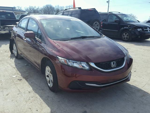 19XFB2F56EE026393 - 2014 HONDA CIVIC LX MAROON photo 1