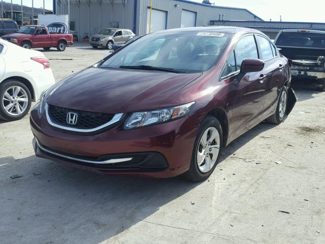 19XFB2F56EE026393 - 2014 HONDA CIVIC LX MAROON photo 2