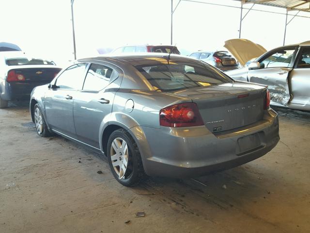 1C3CDZAB6CN132939 - 2012 DODGE AVENGER SE GRAY photo 3