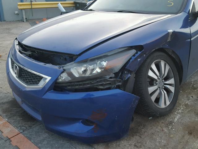 1HGCS128X8A015144 - 2008 HONDA ACCORD EXL BLUE photo 9