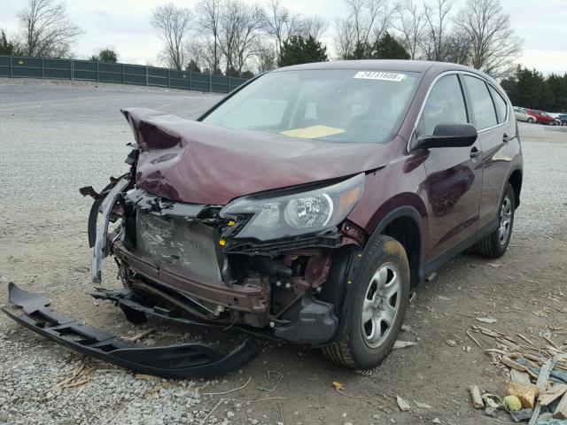 5J6RM4H34EL083014 - 2014 HONDA CR-V LX BURGUNDY photo 2