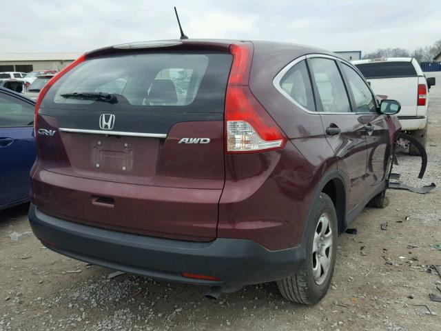 5J6RM4H34EL083014 - 2014 HONDA CR-V LX BURGUNDY photo 4