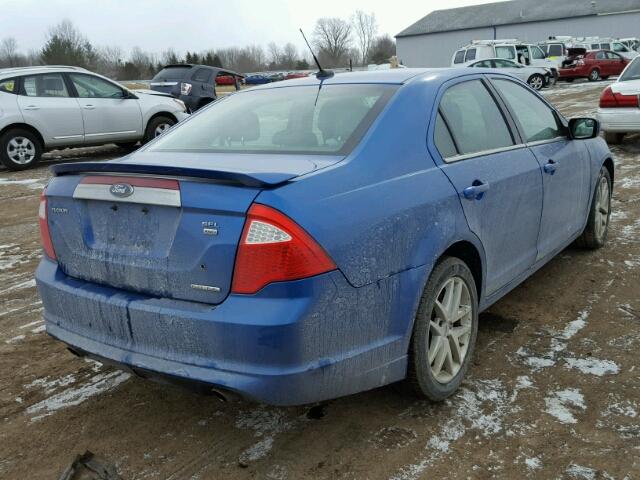 3FAHP0CG0CR431388 - 2012 FORD FUSION SEL BLUE photo 4