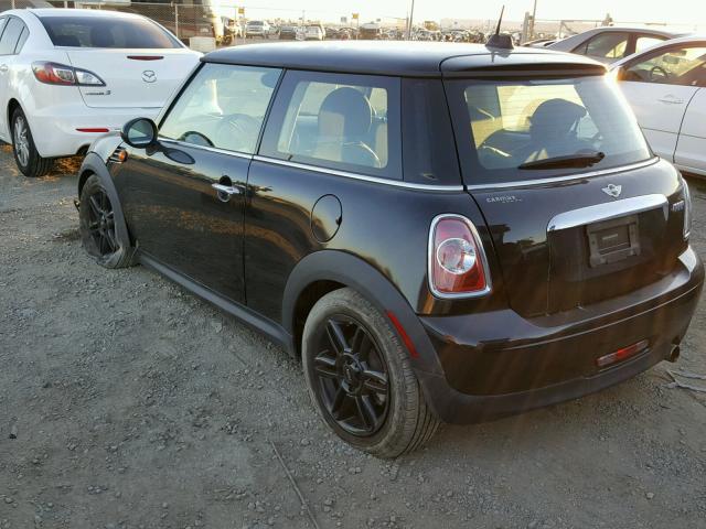 WMWSU3C55DT679772 - 2013 MINI COOPER BLACK photo 3