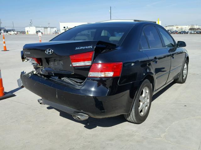 5NPEU46F16H078859 - 2006 HYUNDAI SONATA GLS BLACK photo 4