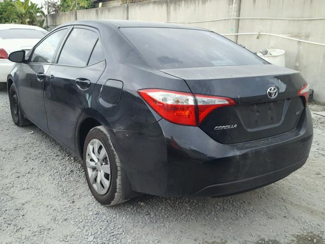 2T1BURHE4EC106630 - 2014 TOYOTA COROLLA L BLACK photo 3