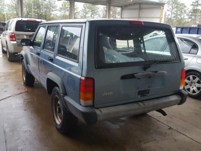 1J4FJ28SXVL611338 - 1997 JEEP CHEROKEE S BLUE photo 3