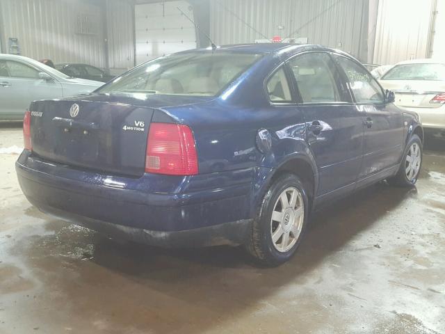 WVWTH23BXYE268597 - 2000 VOLKSWAGEN PASSAT GLS BLUE photo 4