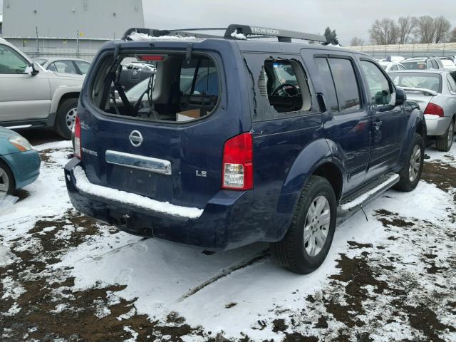 5N1AR18W26C671102 - 2006 NISSAN PATHFINDER BLUE photo 4