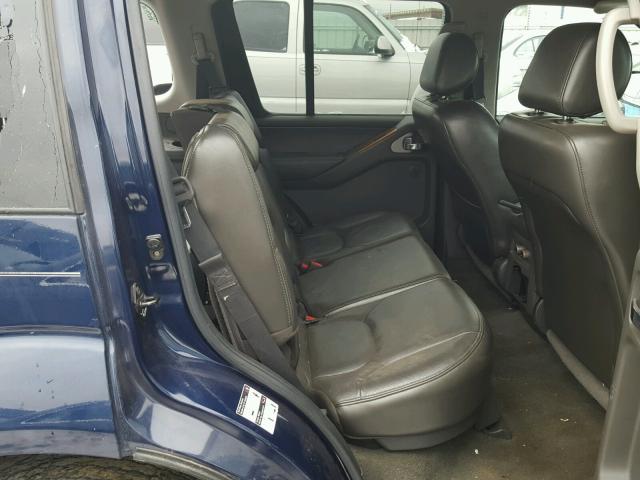 5N1AR18W26C671102 - 2006 NISSAN PATHFINDER BLUE photo 6