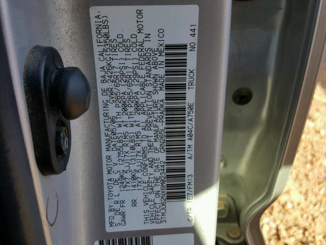 3TMJU62NX6M023442 - 2006 TOYOTA TACOMA DOU GRAY photo 10