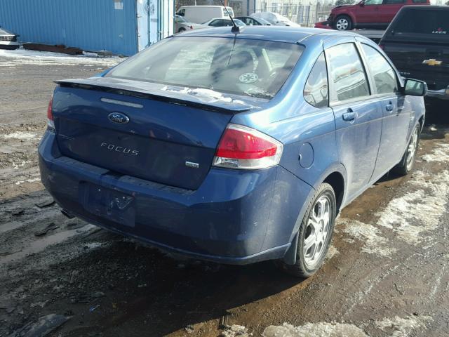 1FAHP35N28W135712 - 2008 FORD FOCUS SE BLUE photo 4