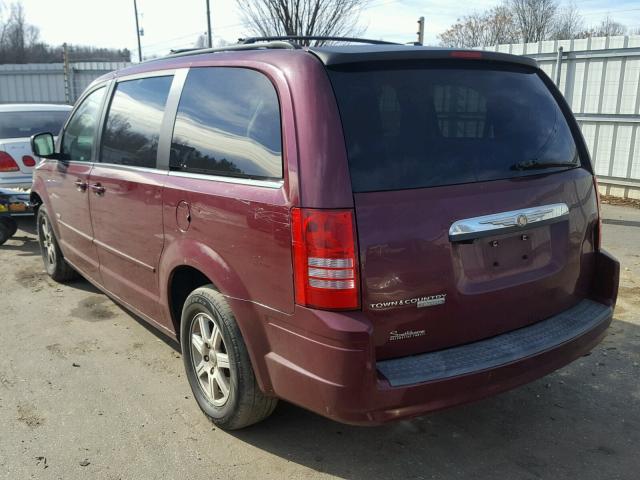 2A8HR54P58R836622 - 2008 CHRYSLER TOWN & COU MAROON photo 3