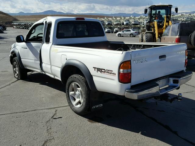 5TEWN72N42Z126636 - 2002 TOYOTA TACOMA XTR WHITE photo 3