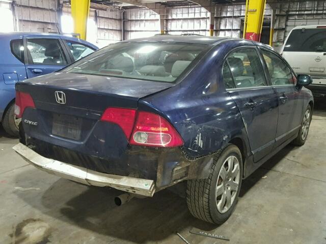 2HGFA165X8H532087 - 2008 HONDA CIVIC LX BLUE photo 4