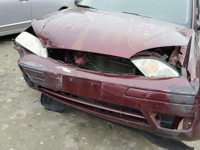 1FAFP34NX7W218182 - 2007 FORD FOCUS ZX4 BURGUNDY photo 9