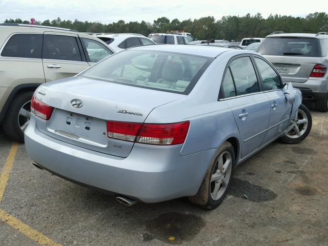 5NPEU46F87H205088 - 2007 HYUNDAI SONATA SE BLUE photo 4