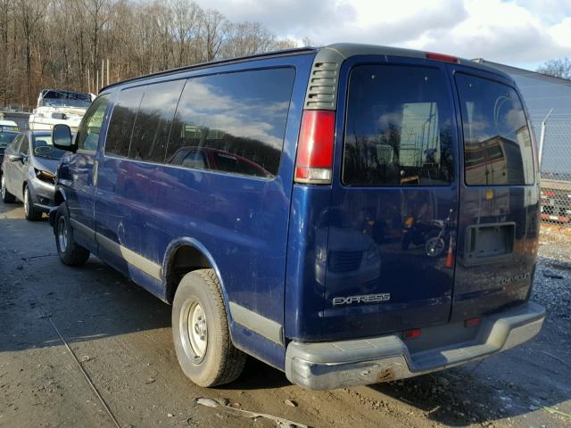 1GNFG15M5Y1193332 - 2000 CHEVROLET EXPRESS G1 BLUE photo 3