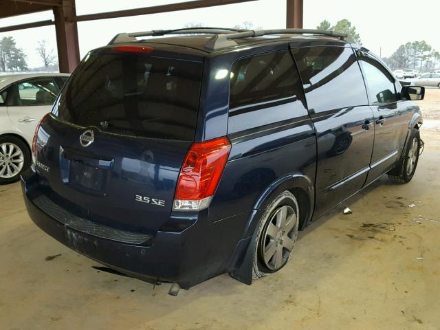 5N1BV28U95N131334 - 2005 NISSAN QUEST S BLUE photo 4