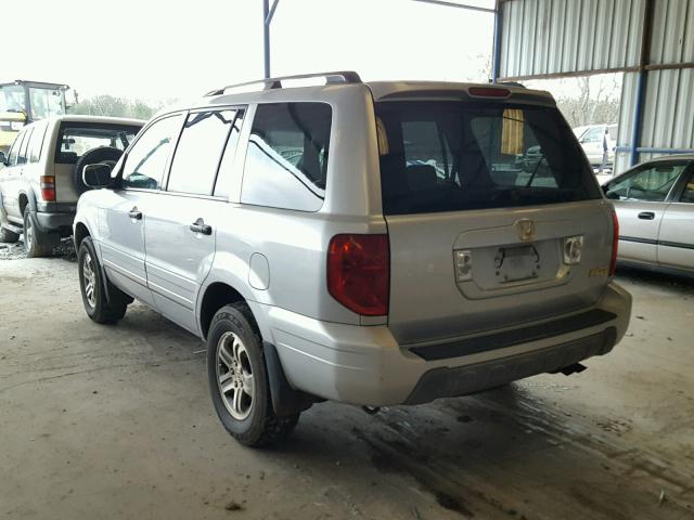 2HKYF18644H581186 - 2004 HONDA PILOT EXL SILVER photo 3