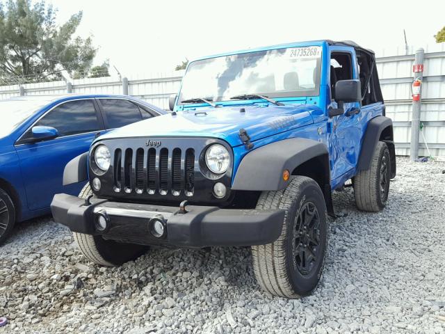 1C4AJWAG2GL104949 - 2016 JEEP WRANGLER S BLUE photo 2