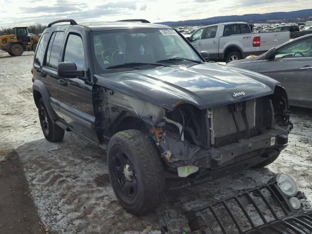 1J4GL48K25W658887 - 2005 JEEP LIBERTY SP BLACK photo 1