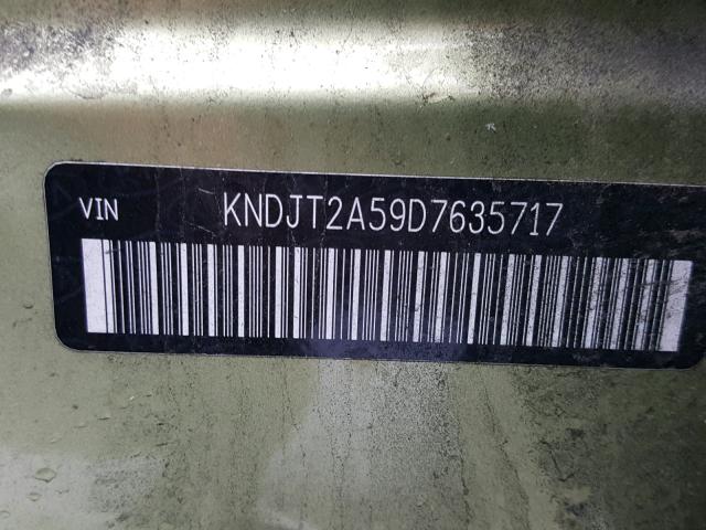 KNDJT2A59D7635717 - 2013 KIA SOUL GREEN photo 10