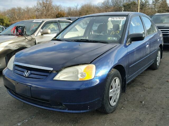 2HGES155X3H597475 - 2003 HONDA CIVIC LX BLUE photo 2