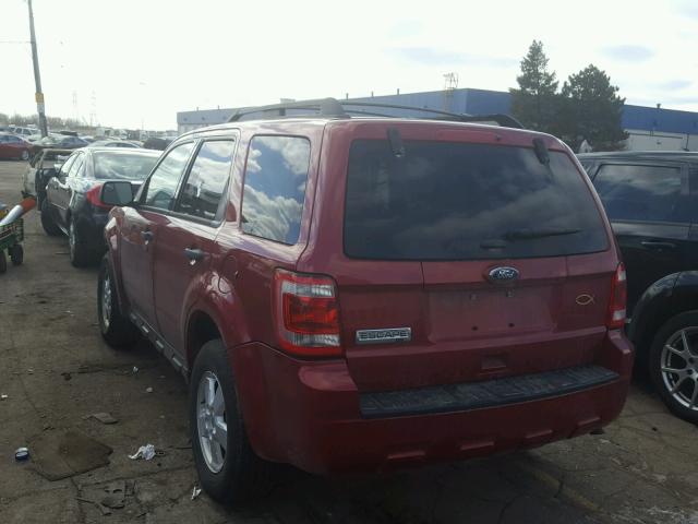 1FMCU0D7XCKB11099 - 2012 FORD ESCAPE XLT RED photo 3