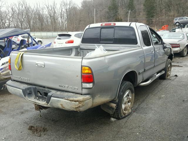 5TBBT44162S312763 - 2002 TOYOTA TUNDRA ACC SILVER photo 4