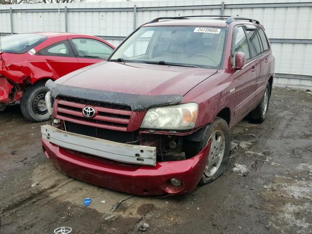 JTEDP21A840003178 - 2004 TOYOTA HIGHLANDER RED photo 2