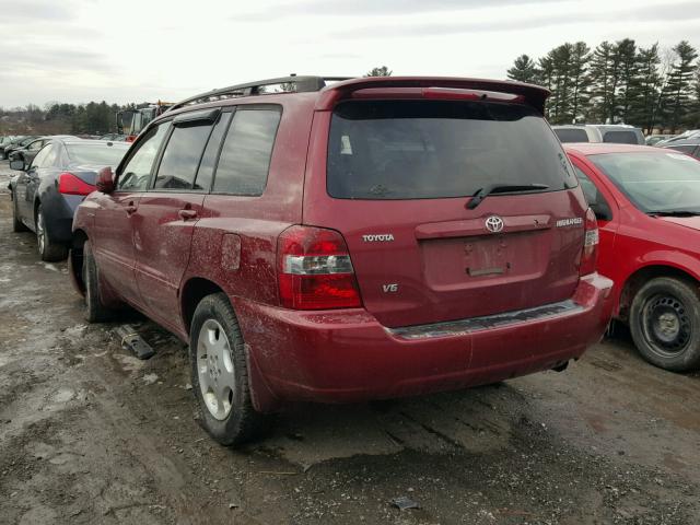 JTEDP21A840003178 - 2004 TOYOTA HIGHLANDER RED photo 3