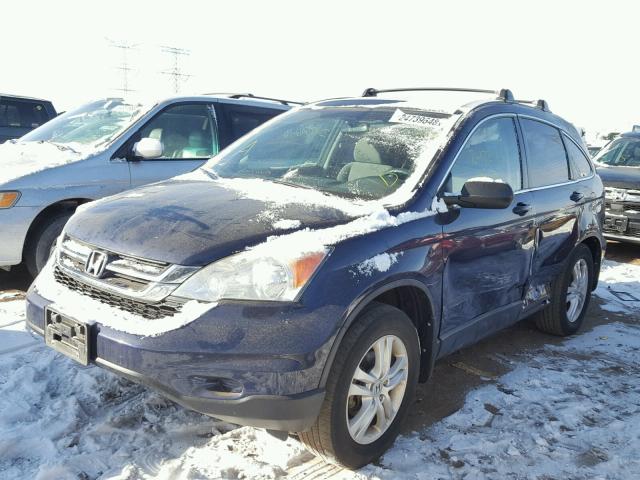 5J6RE4H58BL046414 - 2011 HONDA CR-V EX BLUE photo 2