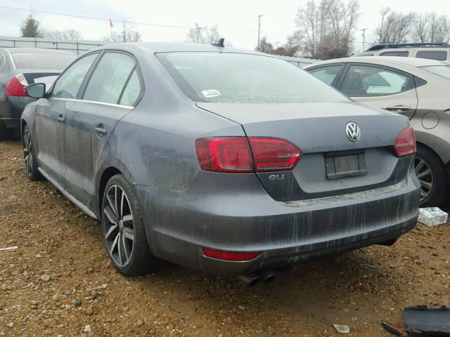 3VW4S7AJ9EM352622 - 2014 VOLKSWAGEN JETTA GLI GRAY photo 3